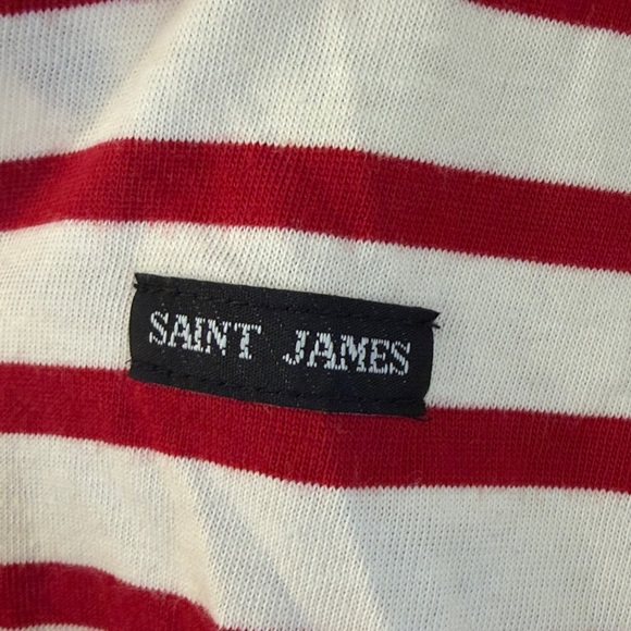 W’s size S Saint James Classic Red and White Striped Long Sleeve Top - Picture 4 of 7